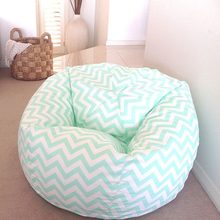 White and green beanbag seat