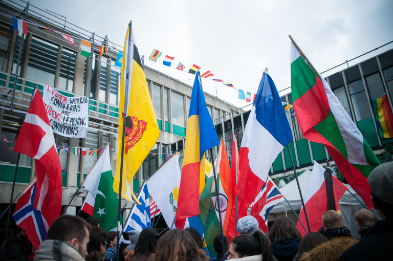Cultural diversity and the parade of flags