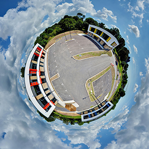 An aerial view of Parkside Office Village.