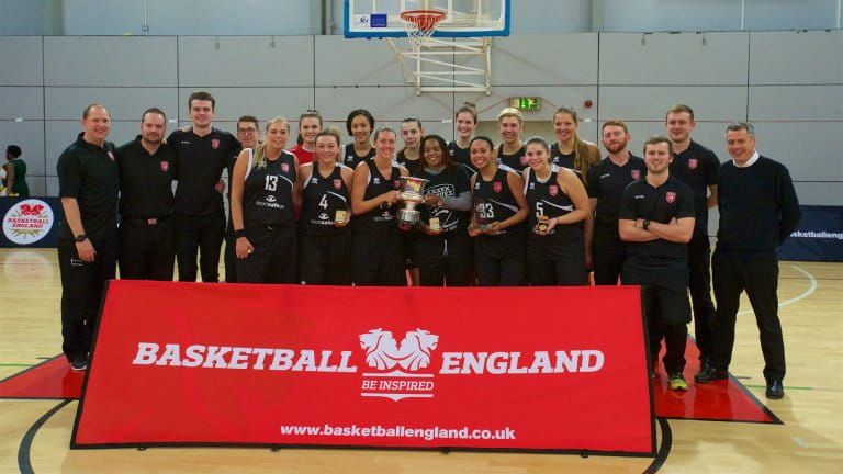 Basketball England team with a trophy