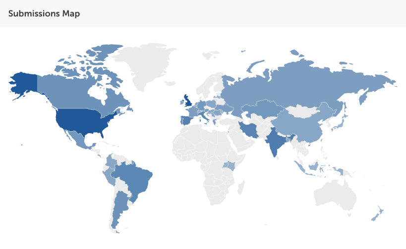 Map of Alumni submissions