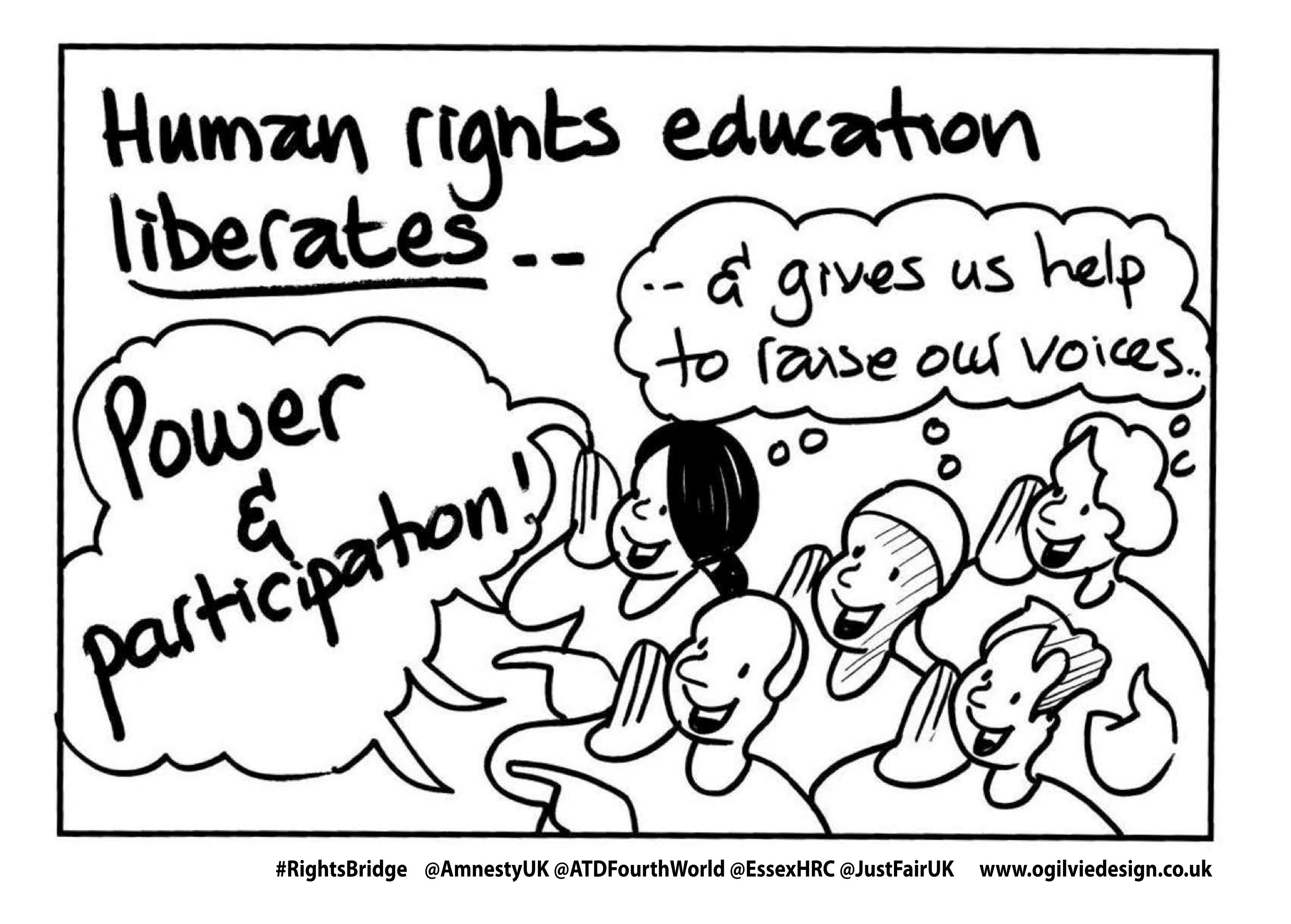 Cartoon human rights education liberates
