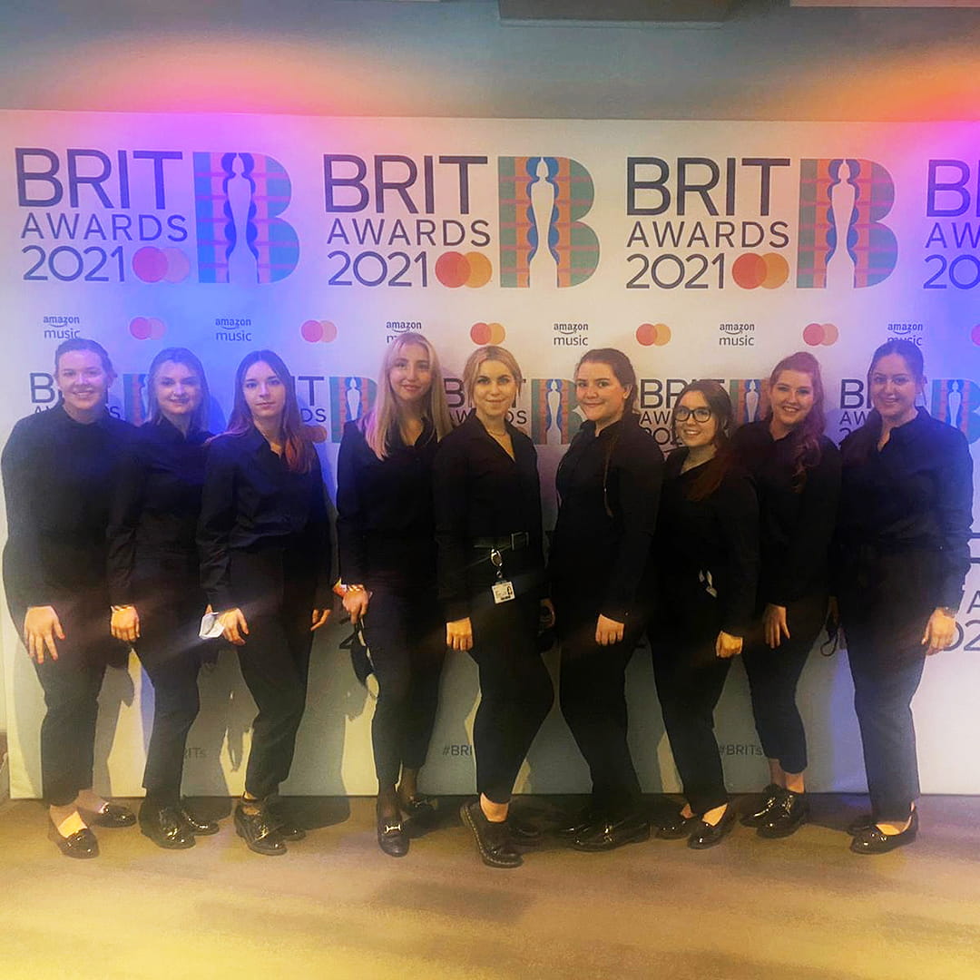 Edge Hotel School students preparing for the BRIT Awards