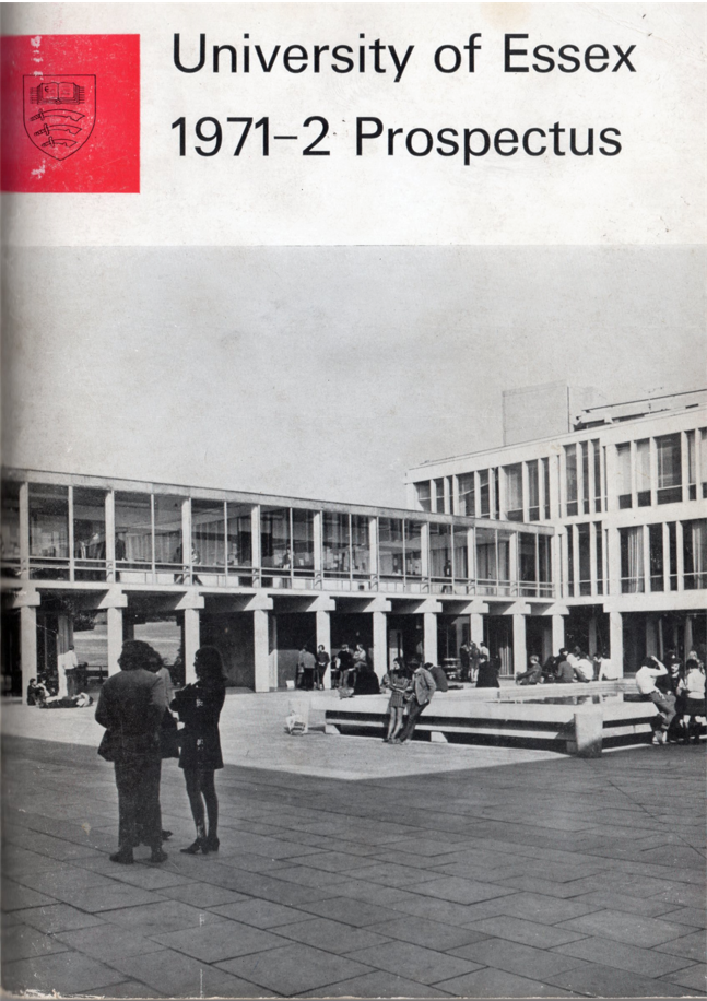 Front page of the 1971-1972 prospectus with a black and white image of Square 4
