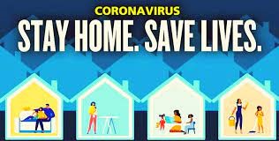 government advertising campaign showing women in domestic situations with caption Stay home save lives