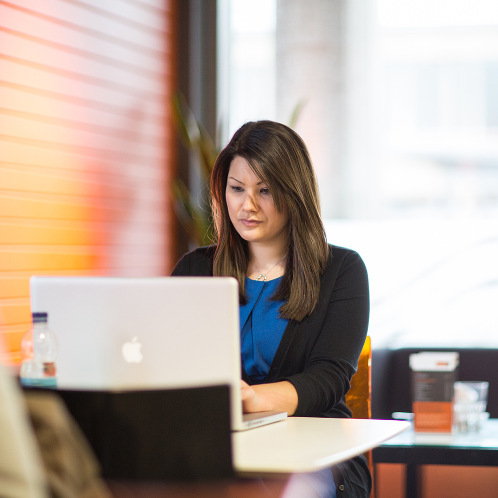 A person using a laptop