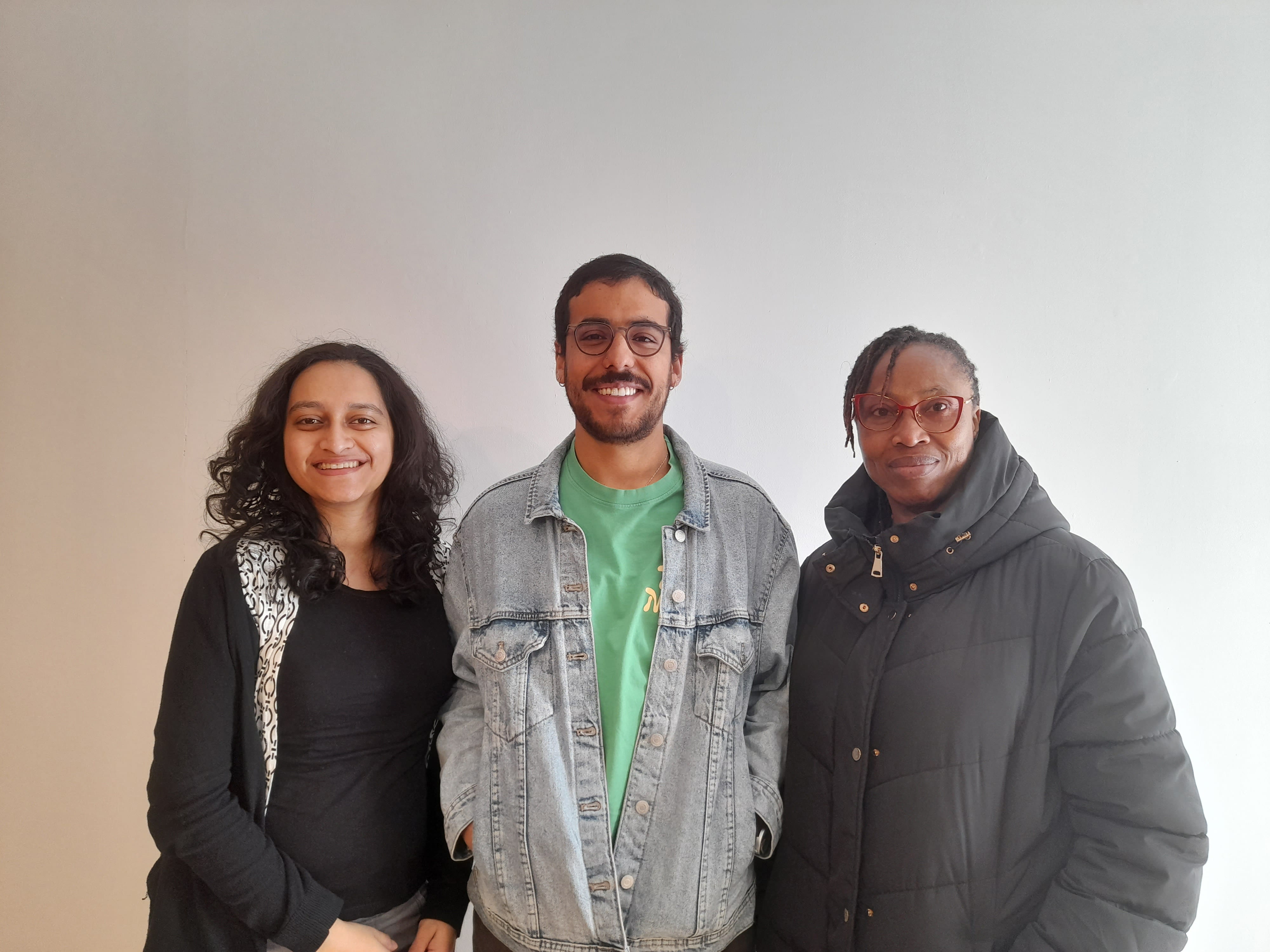 Three of the MA Curating students from the School of Philosophy and Art History who are curating the Art Exchange exhibition Lucid Borders from 27 April to 2 June 2023.
