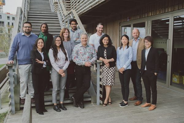 2017 MBA cohort standing outside of the EBS Colchester building