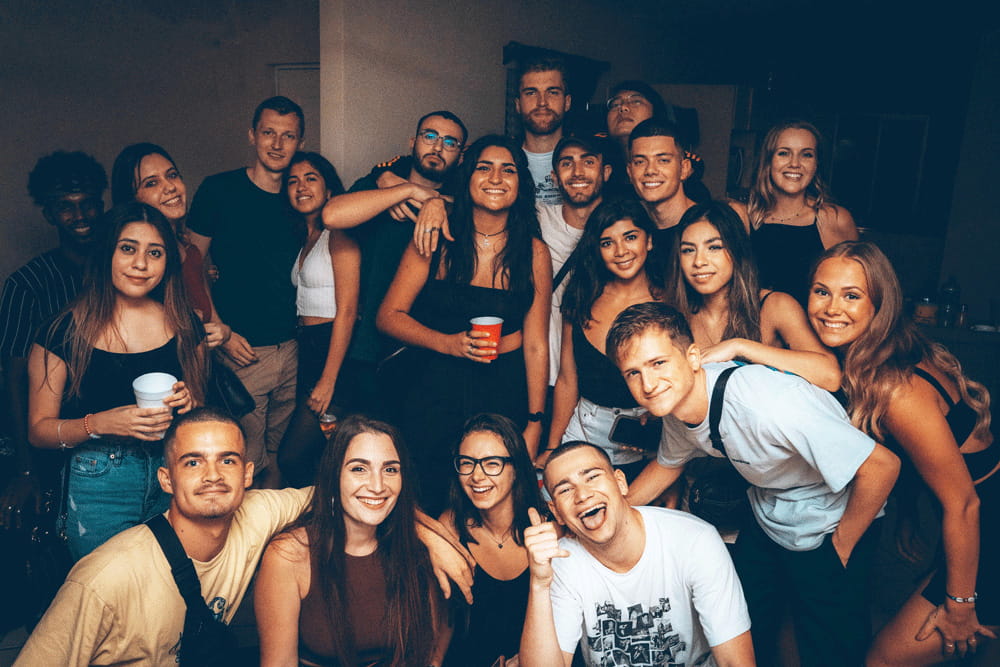 A group of about 20 Essex Abroad students