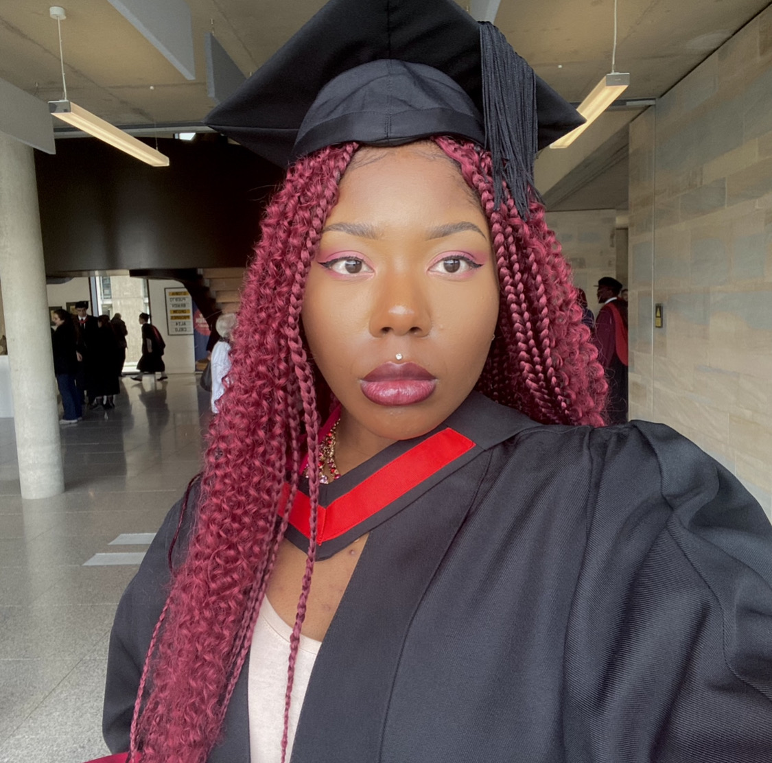 Girl in robes at graduation