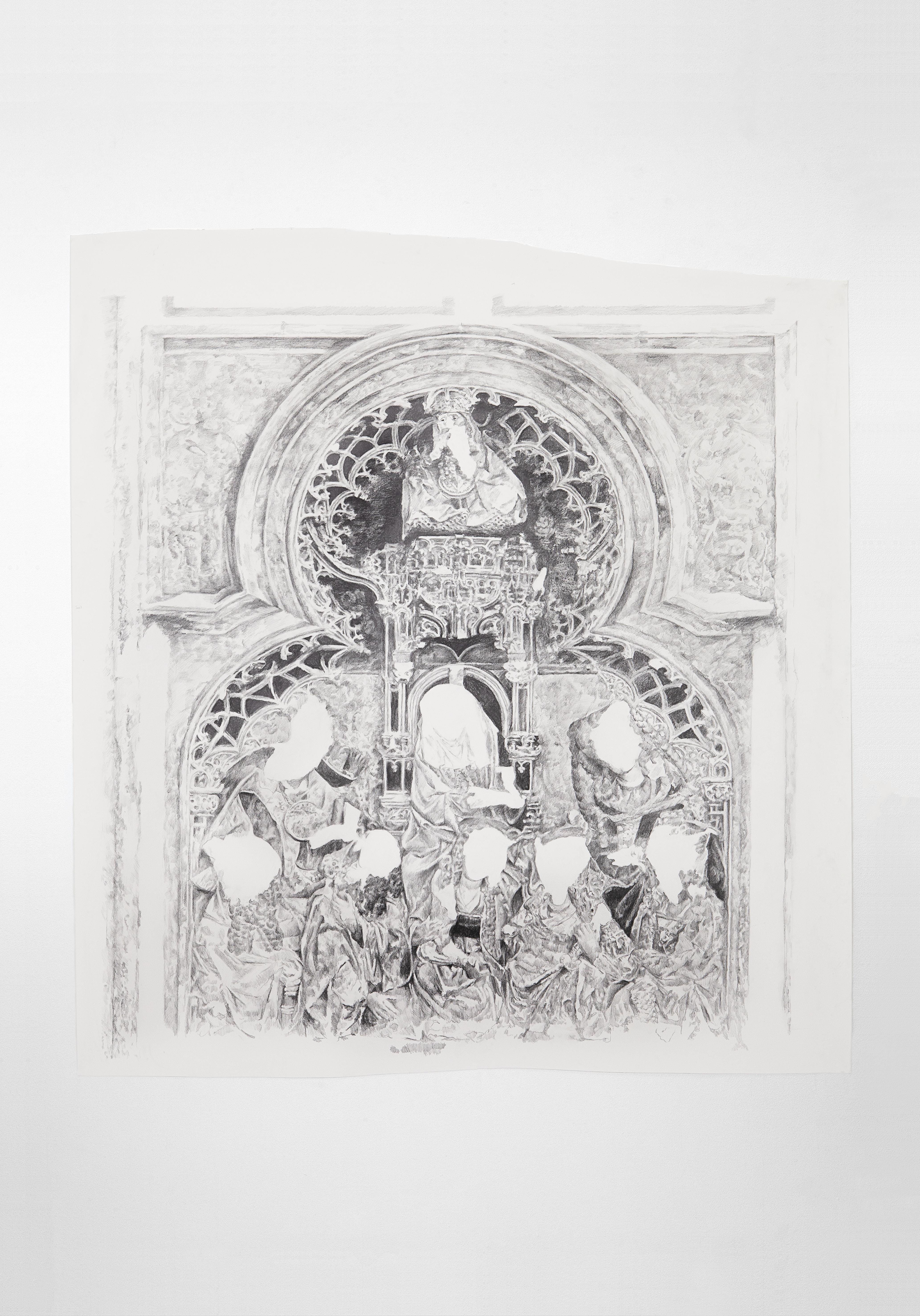 Sam Durant, Paris, 1871, (2018) Graphite on paper, 143.5 x 189.5 cm. © Sam Durant, Courtesy of the artist and Blum & Poe, Los Angeles/New York/Tokyo, Photo: Makenzie Goodman