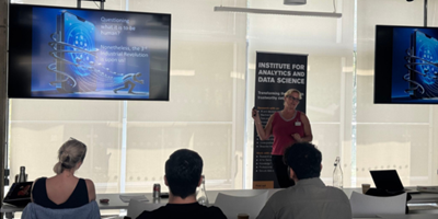 Lecturer giving a talk