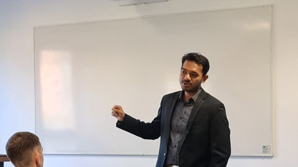 Vijay presenting in class