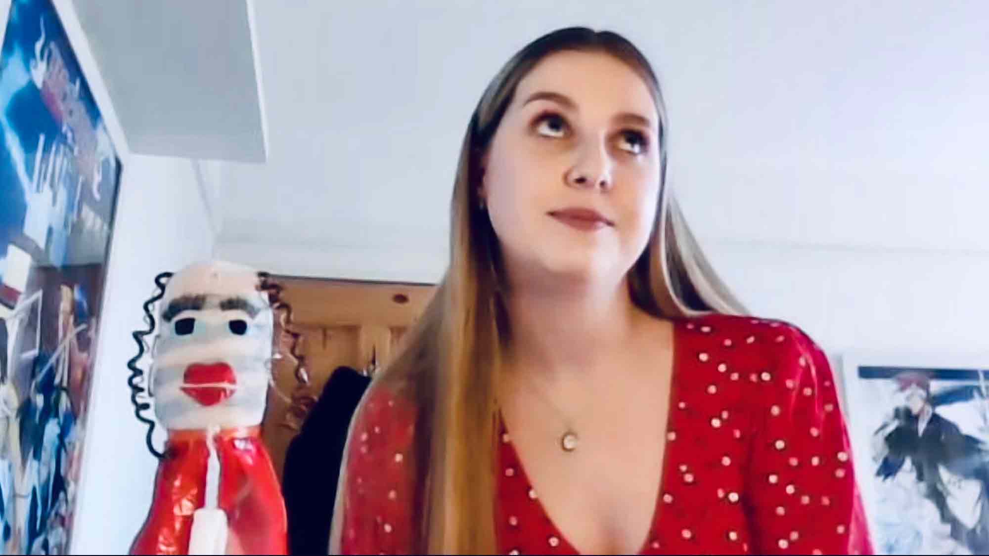 Megan Greenhill and Mandy the Menstrual Waste Puppet