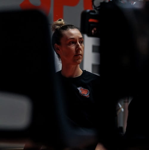 Essex Rebels women's professional team basketball player Maria Blazejewski profile caught on camera in Essex Sport Arena