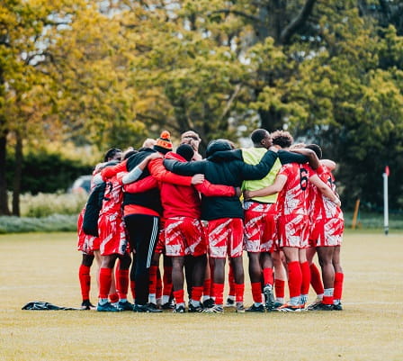 Essex Blades Mens Football Team Huddle Derby Day
