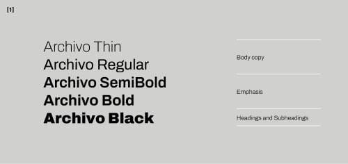 Example of our Archivo font options