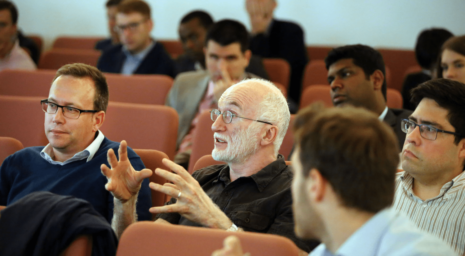 Photo of a man speaking during a conference as part of the Essex Finance Centre