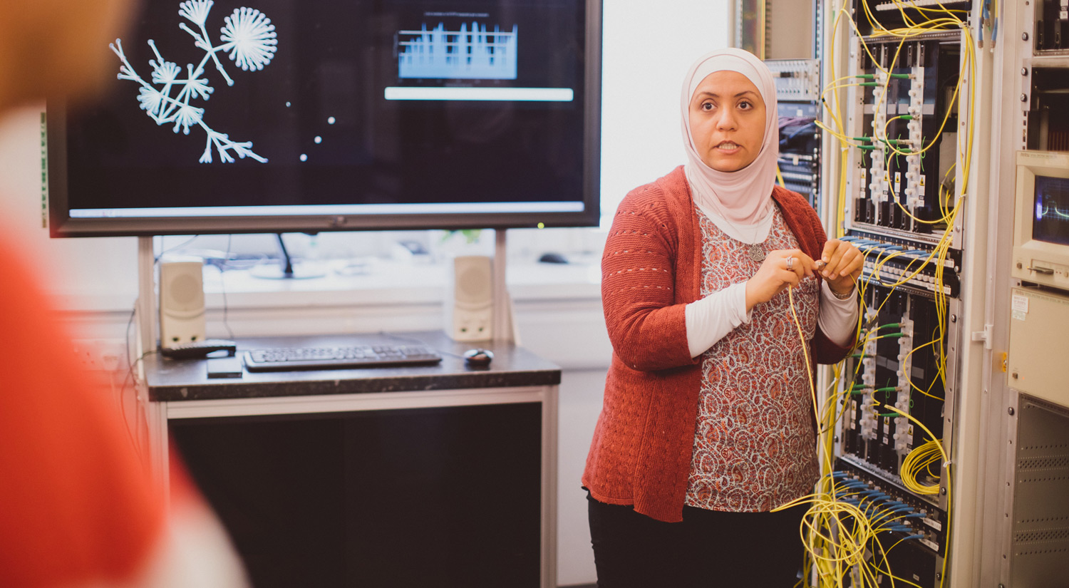 Image of a member of staff working in a lab