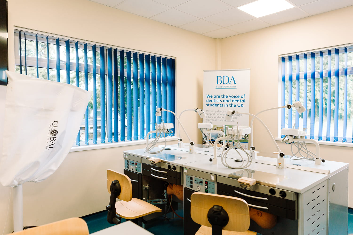 The skills lab at the Academic Dental Clinic is equipped with phantom heads so you can practise your skills