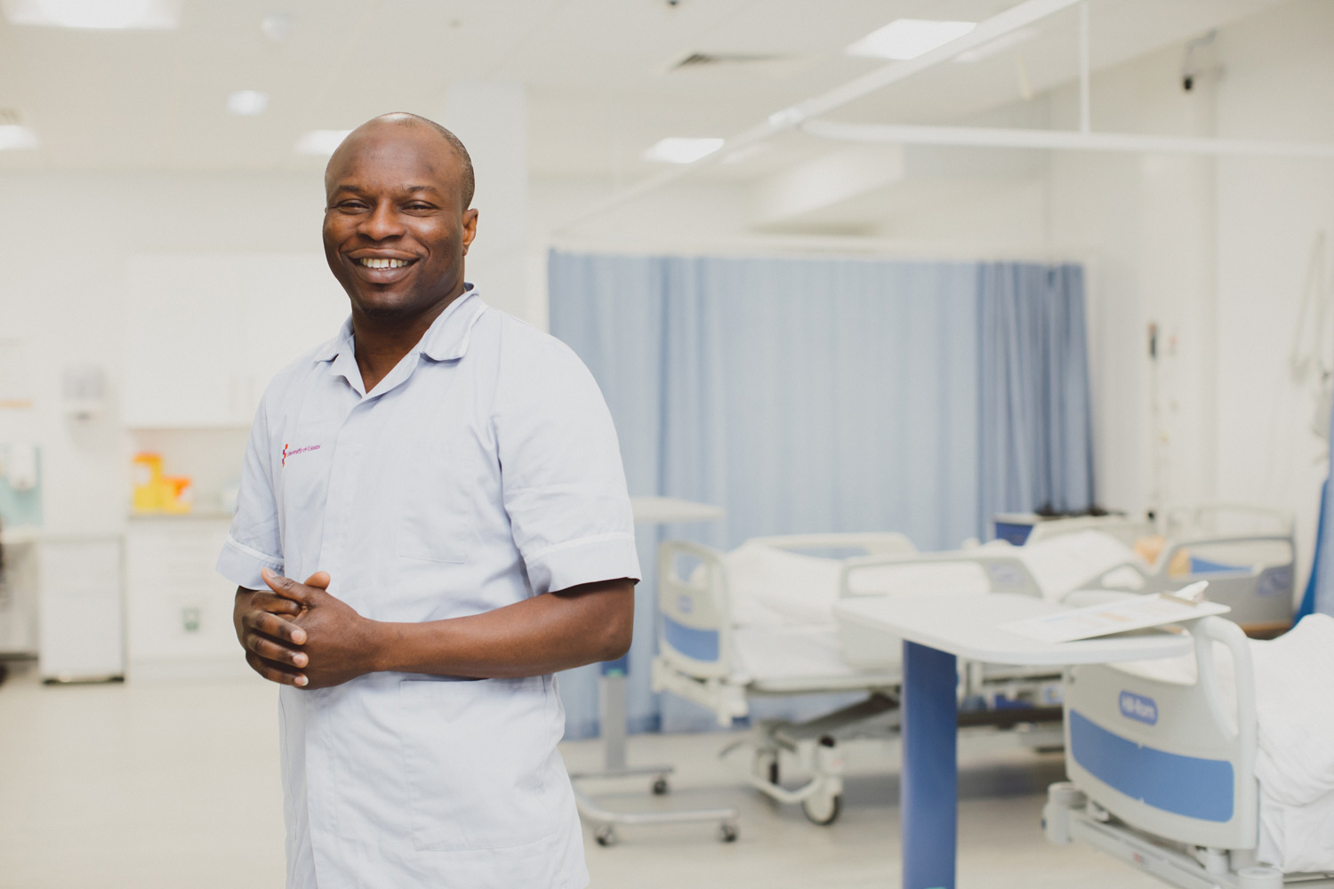 Nursing student on our mock ward in Colchester