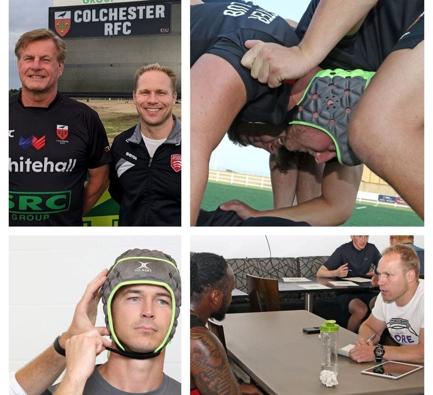 Image of collage with Colchester Rugby Club and PhysiGo tehcnology with Dr Ben Jones