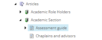 Image of Articles folder in Sitecore