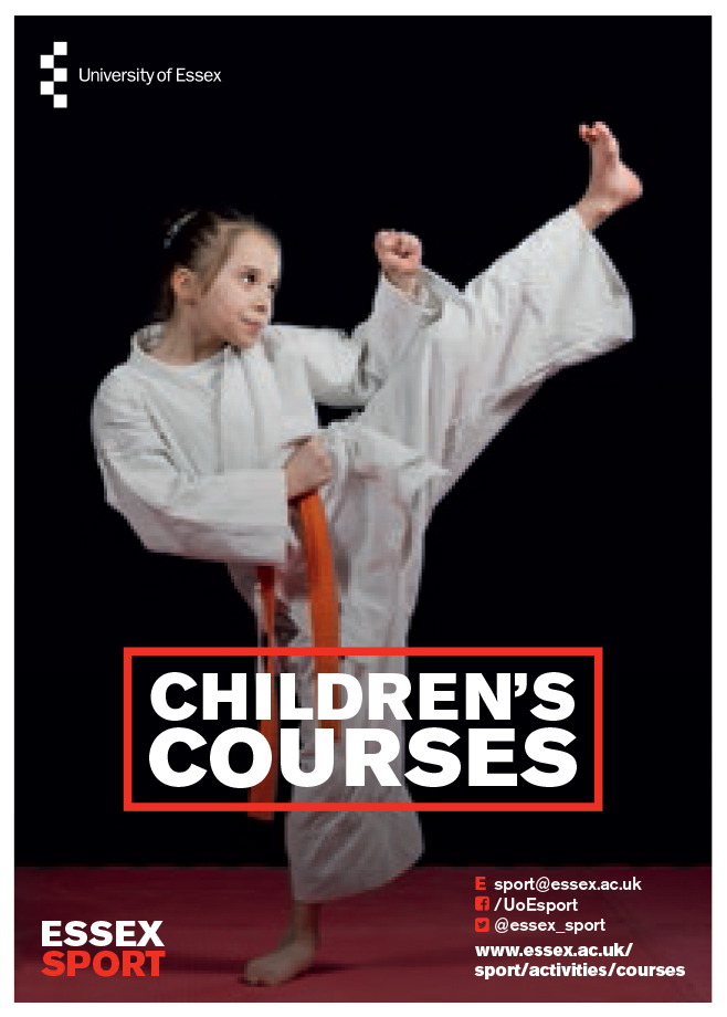 Example of an advert with simple outline block graphic.