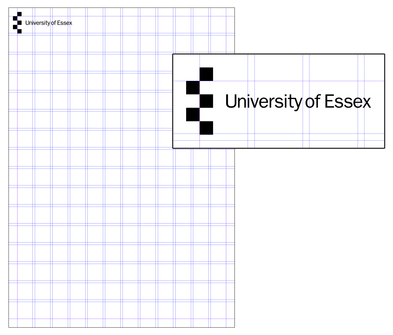 University's grid structure for promotional materials
