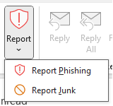 Outlook report phishing