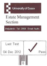 Example PAT test label