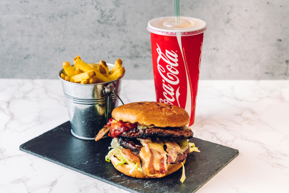 Buffalo Joe's burger, chips and drink meal deal