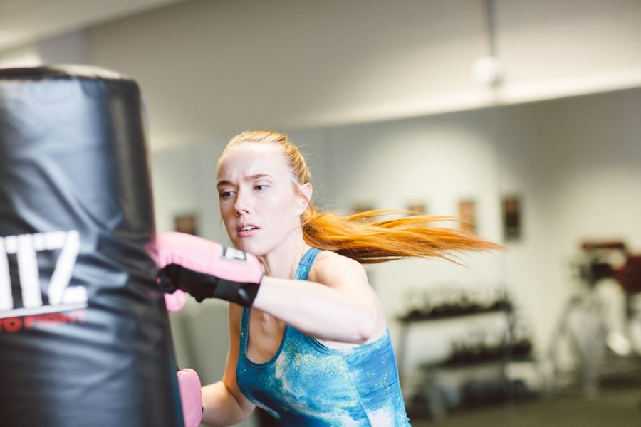 Boxing Athlete training at the Colchester Campus Gym