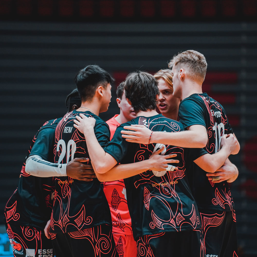 Group huddle during a team sport event