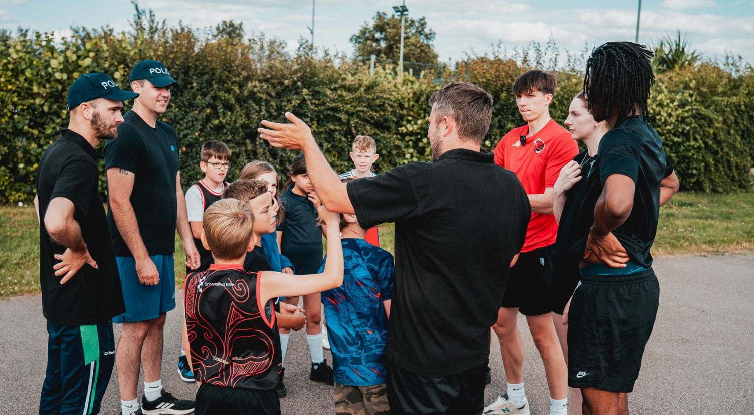 A huddle of youngsters