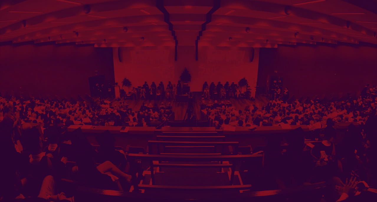 Graduation ceremony in the Ivor Crewe Lecture Hall