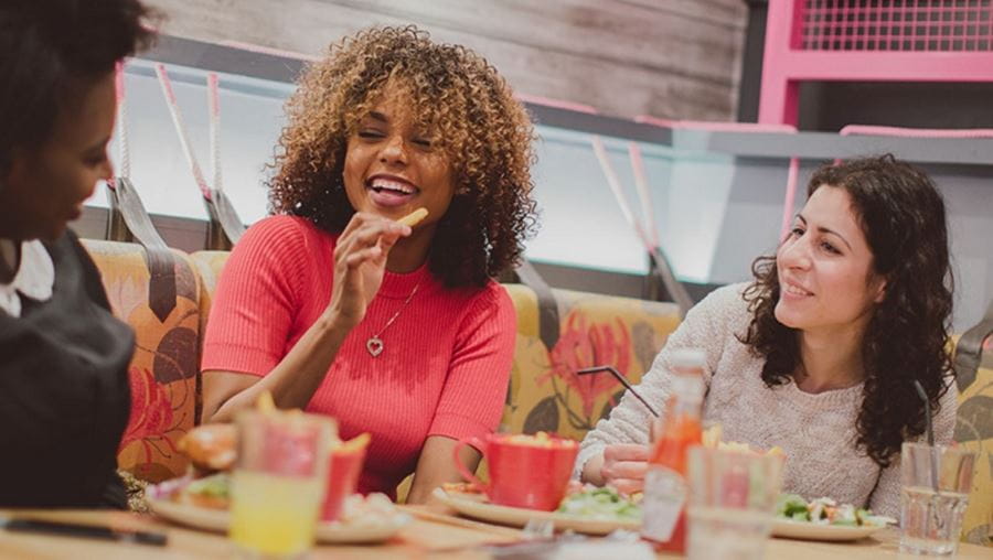 Three Southend students eat together