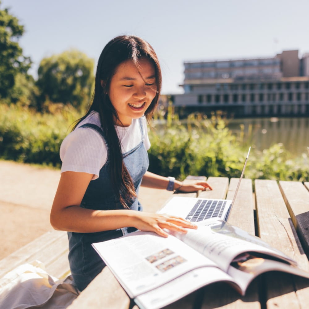girl reading a book