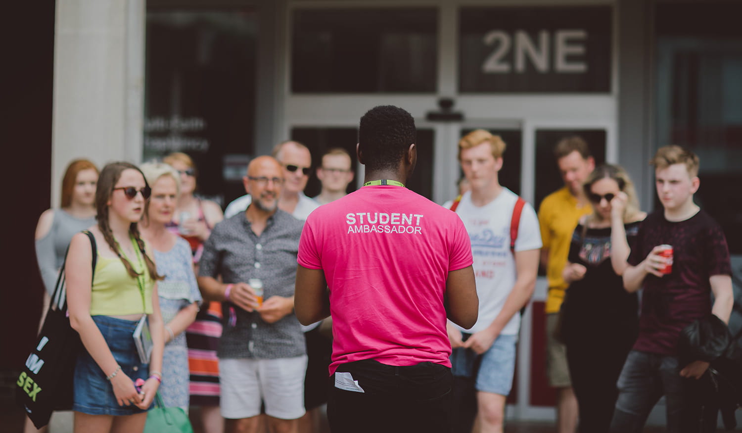 Student ambassador giving visitors a tour of campus
