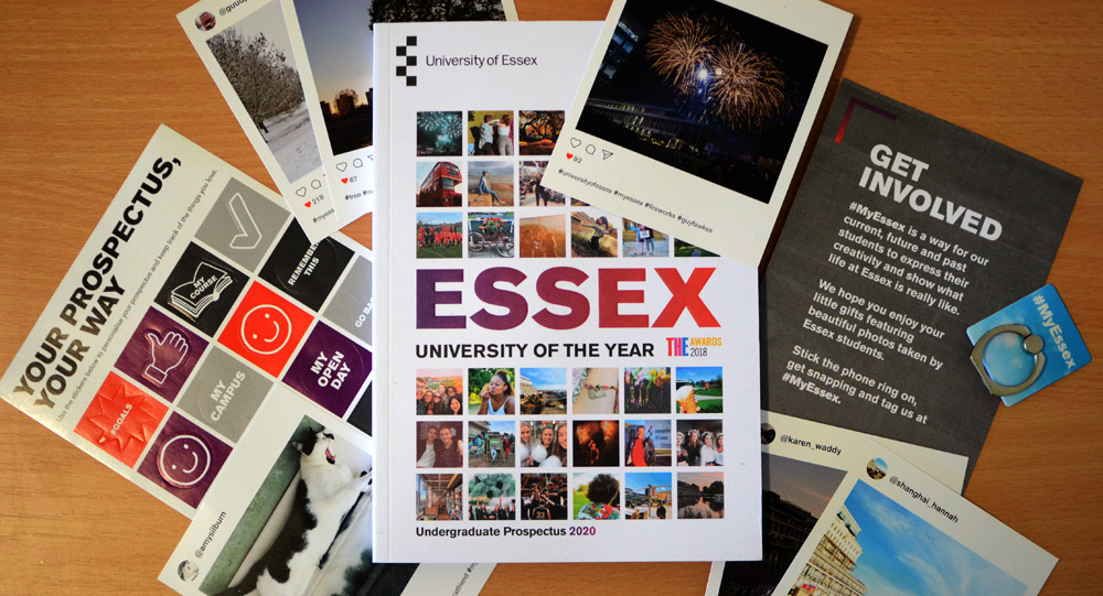 Image of the content of our Undergraduate Prospectus 2020 pack