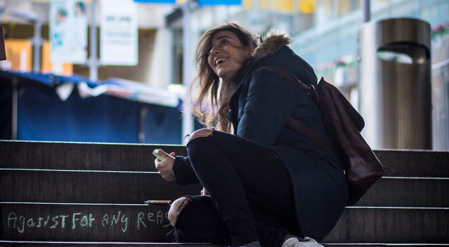 Chalking of the steps for Human Rights Week