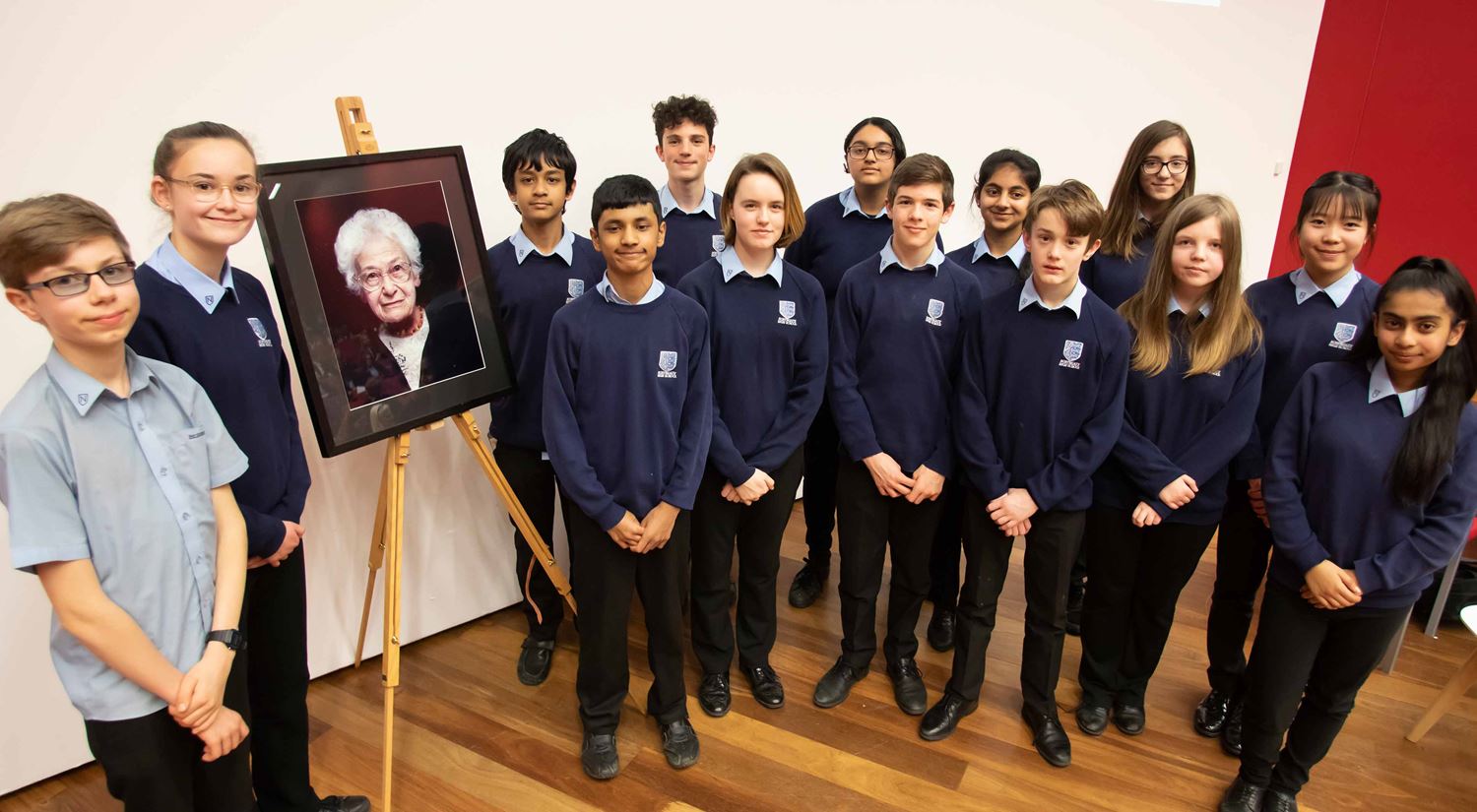Dora Love Prize 2020 runners-up, Northgate High School with a portrait of Dora Love