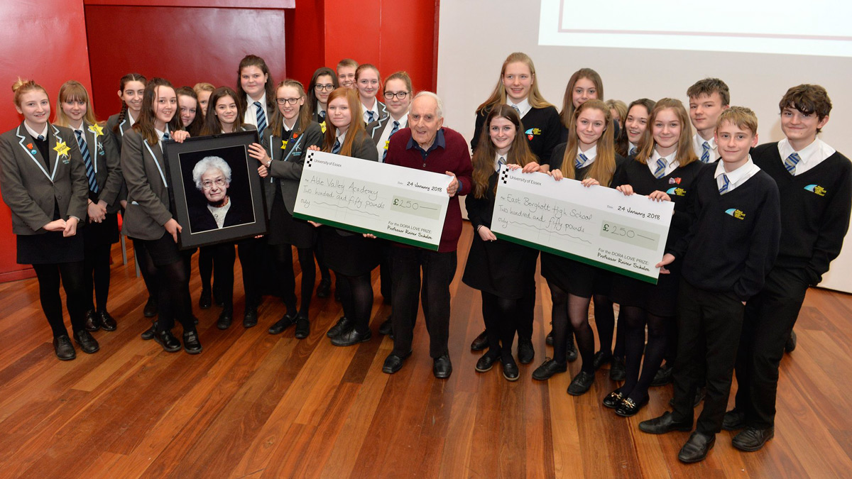 Students from East Bergholt High School and Alde Valley Academy with Frank Bright)