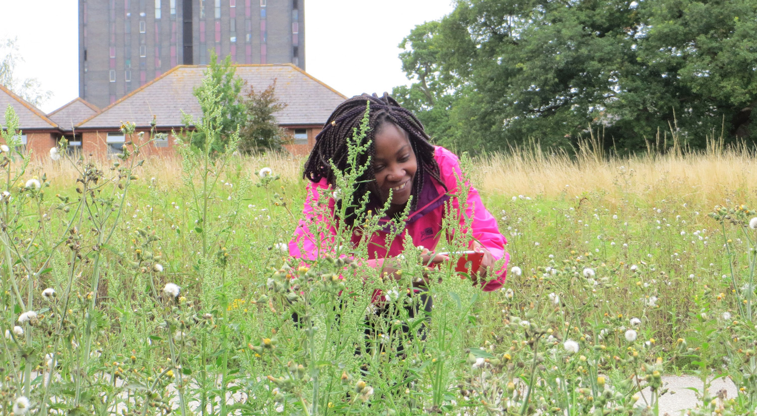 Violet Njovhana tries wildlife photography (photo: Susan King)