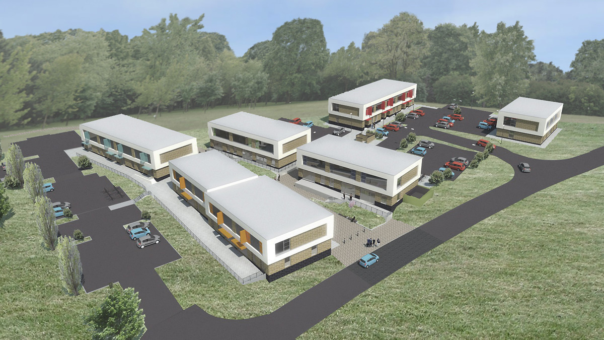 Artist's impression of Parkside Office Village after phase two is complete)