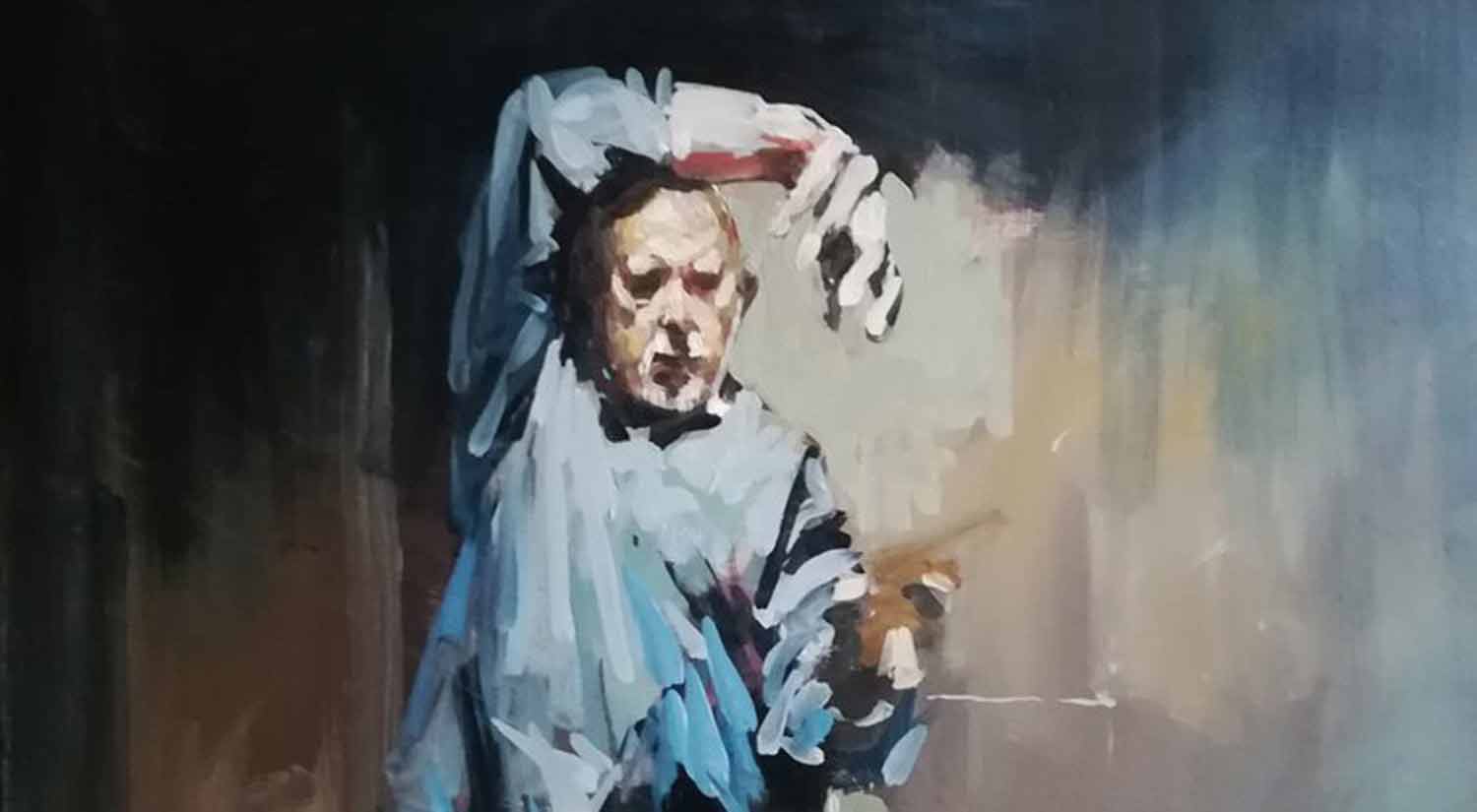 Self Portrait by Philip Tyler, oil on board
