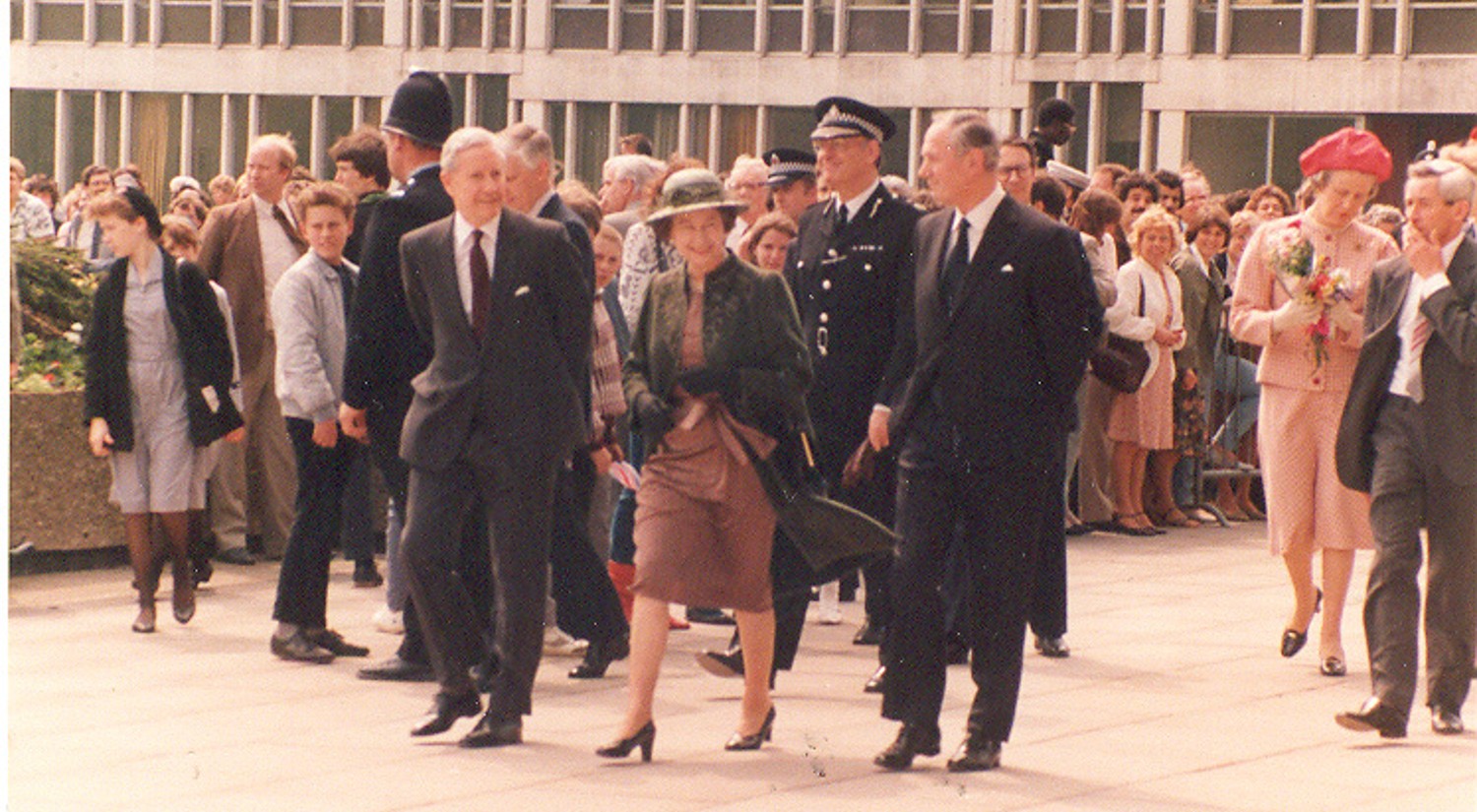 Her Majesty the Queen visits the Colchester Campus in 1985  Credit: Michael Crosby