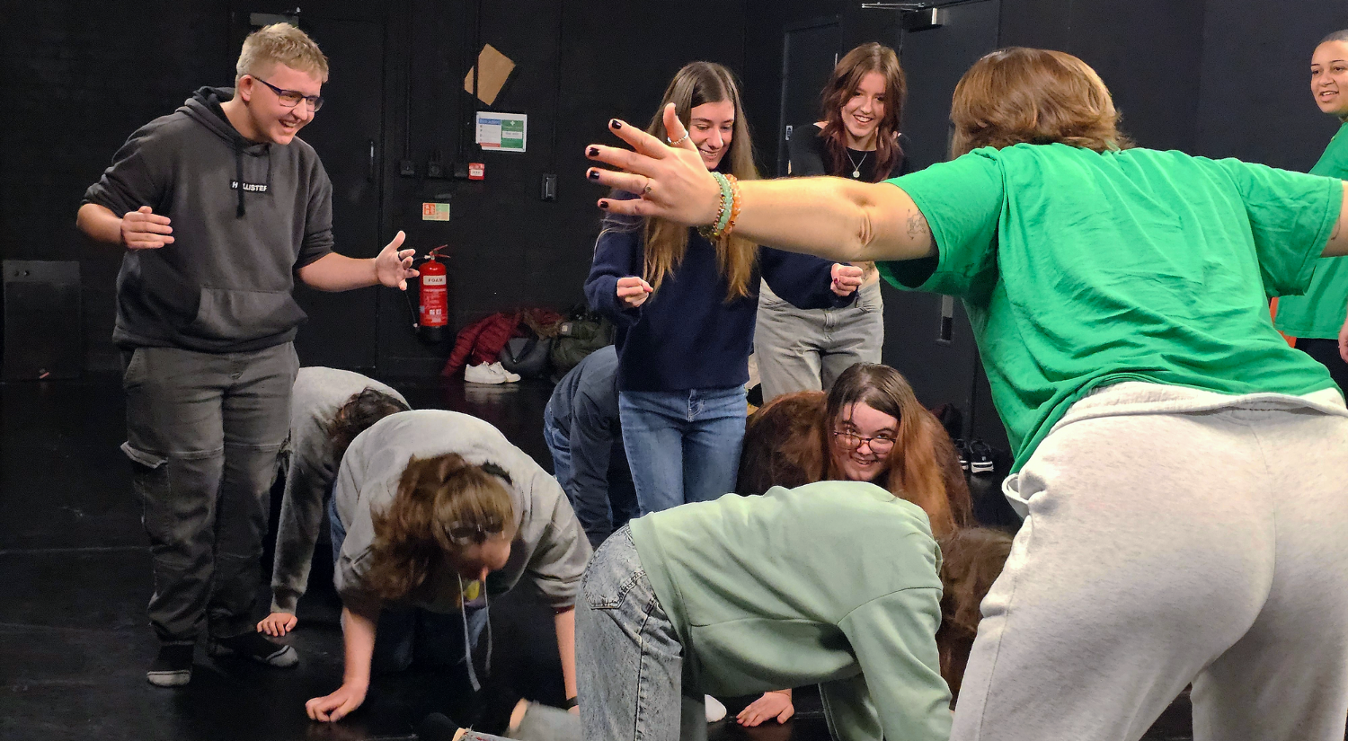 Students explore movement in the Succulent Theatre workshop