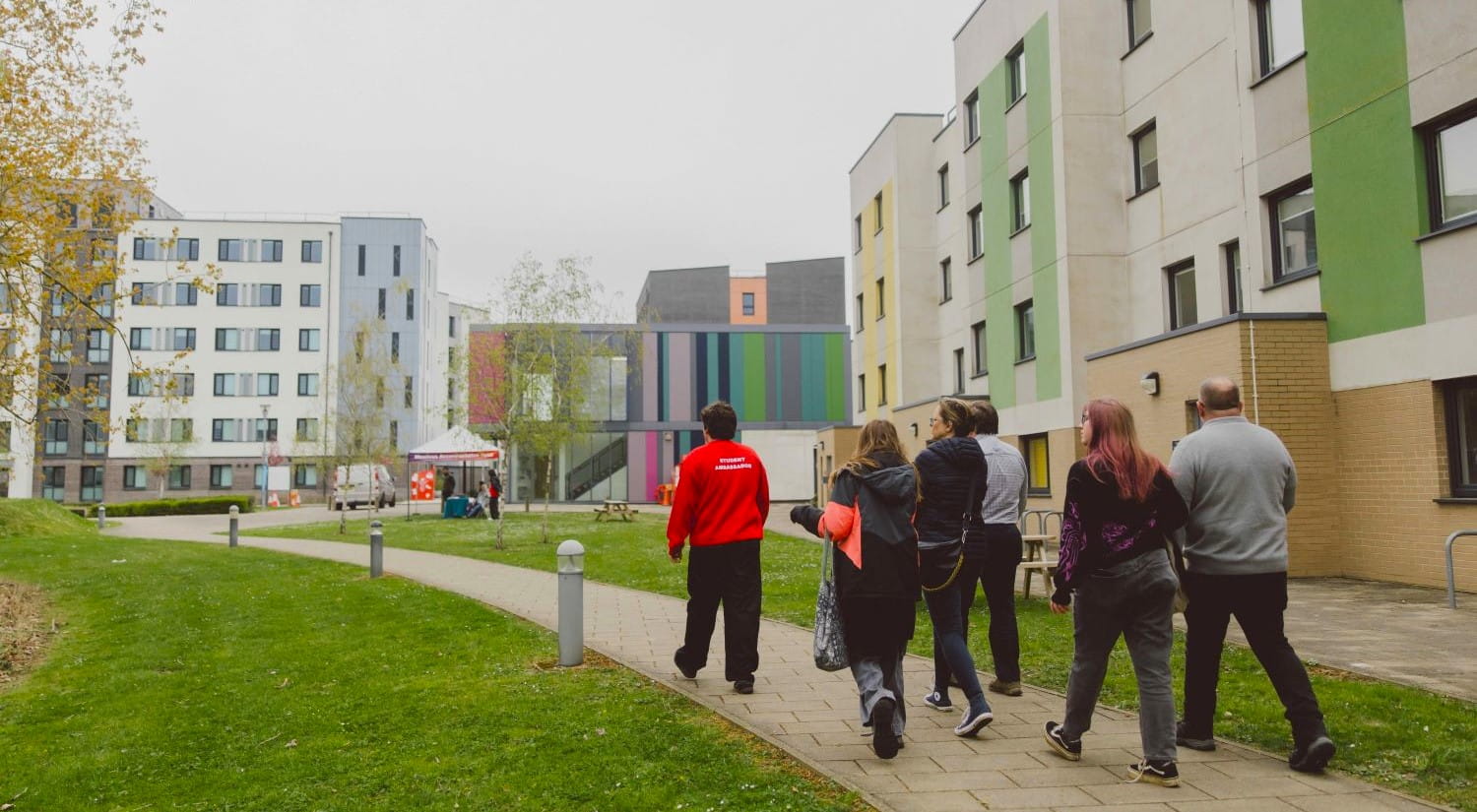 A Student Ambassador giving visitors a tour of our accommodation.