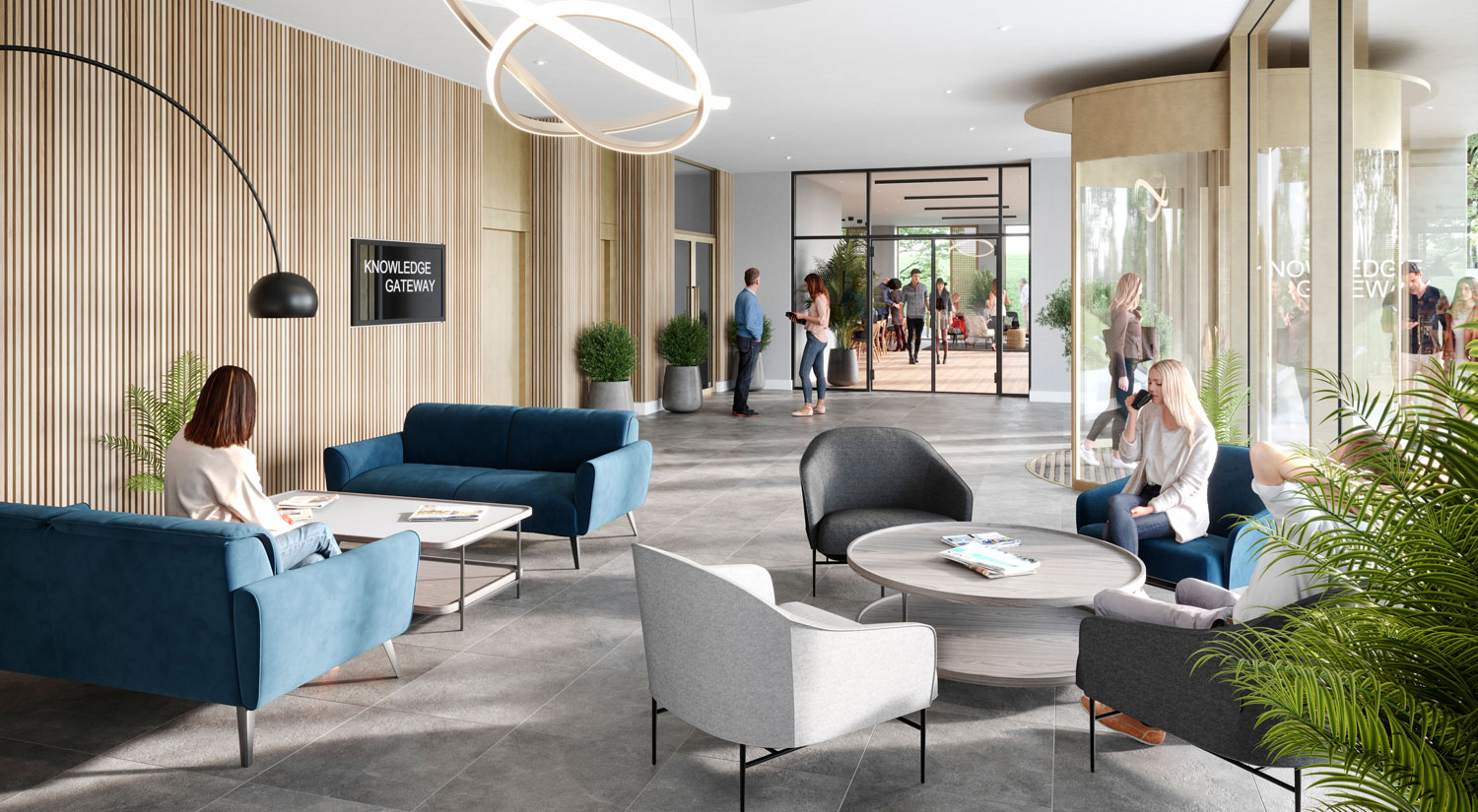Artist's impression of lobby area at Parkside